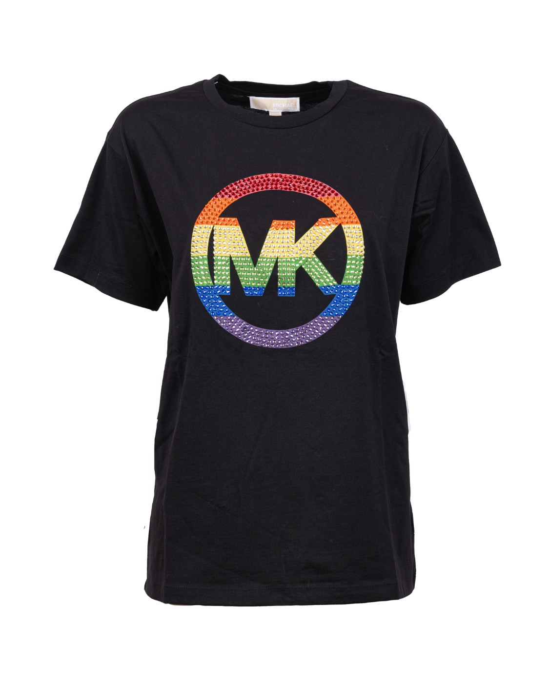 shop MICHAEL KORS  T-shirt: Michael Kors t-shirt con Logo.
Girocollo.
Maniche corte.
Logo MK multicolore.
Vestibilità regolare.
Composizione: 100% Cotone organico.
Fabbricato in Cina.. MU250T397J-001 number 2733872